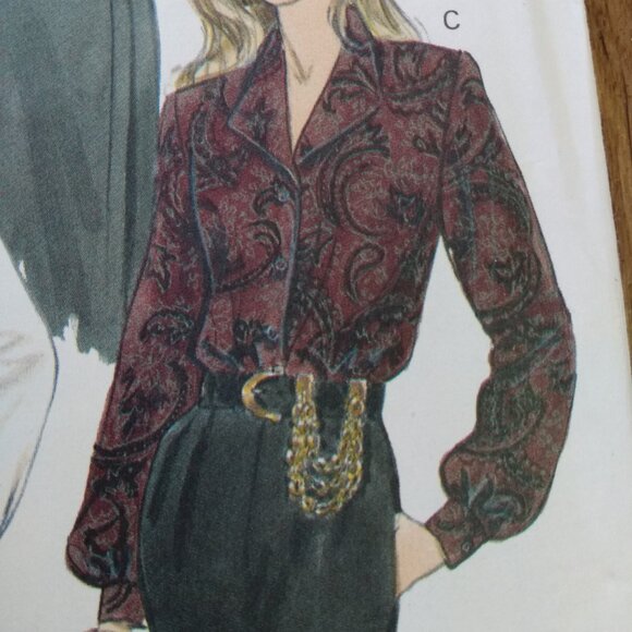 Vintage Vogue Blouse Shirt Sewing Pattern 6-10 UNCUT 9039 90s - Picture 7 of 14